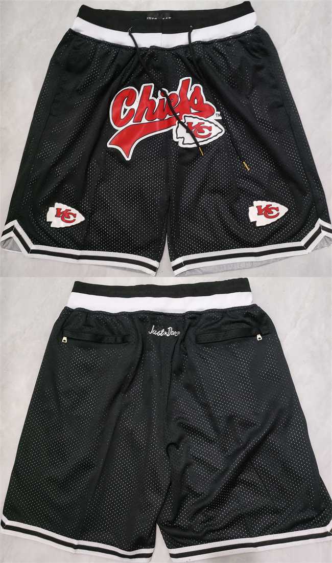 Mens Kansas City Chiefs Black Shorts (Run Small)